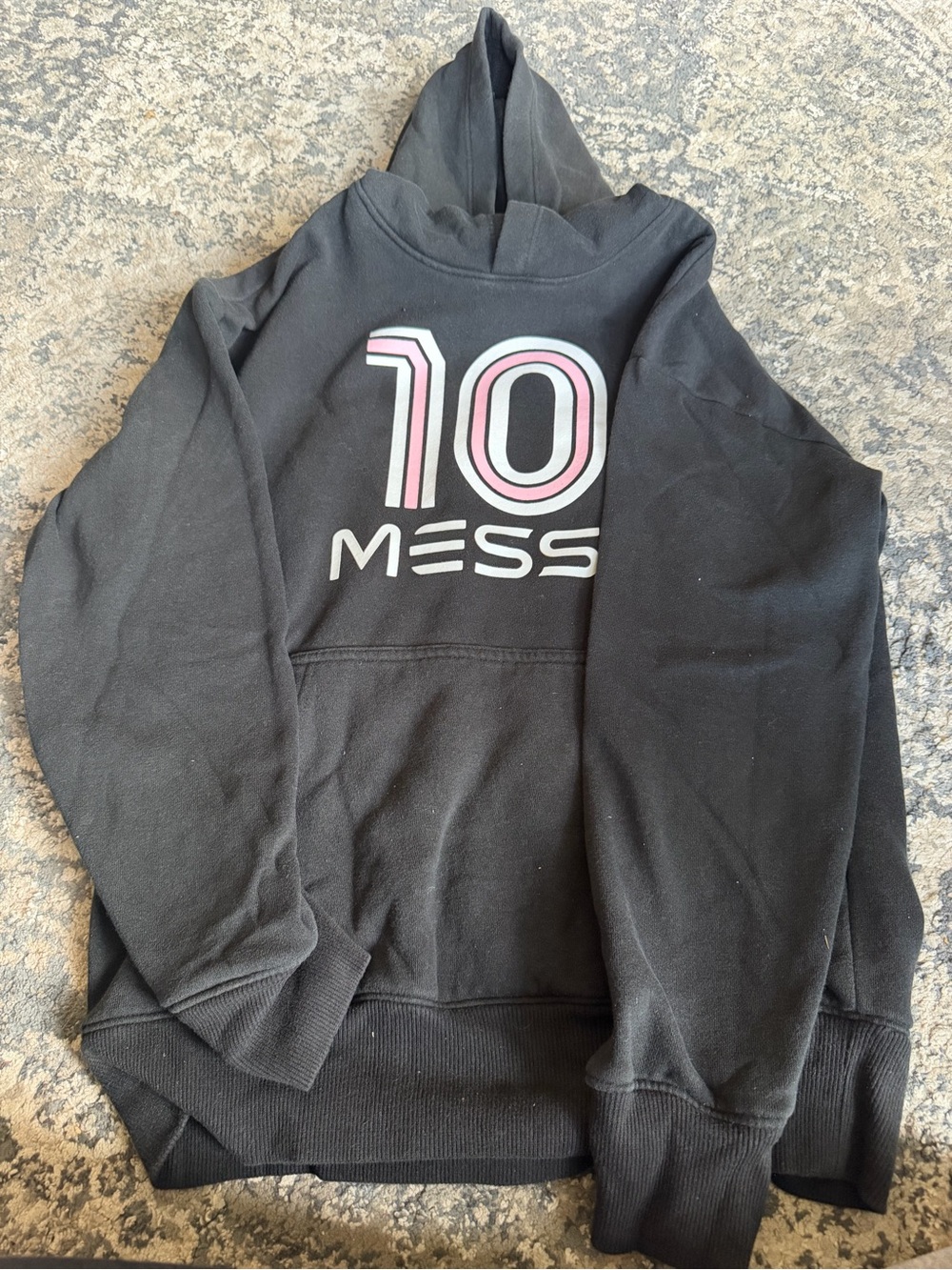 Kids Black Hooded Sweatshirt with '10' Graphic